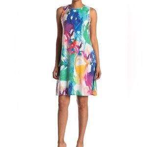 Julia Jordan Minie Dress 🔴Watercolor Clear Sequin Shift Dress with Pockets